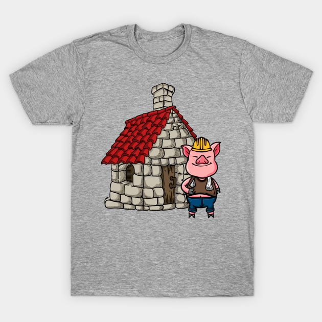 Three Pigs Brick House  Lazy Halloween Costume T-Shirt by Sticker Steve